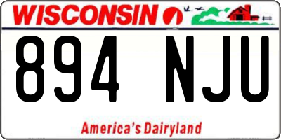 WI license plate 894NJU