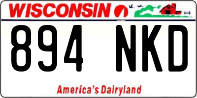 WI license plate 894NKD