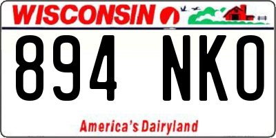 WI license plate 894NKO