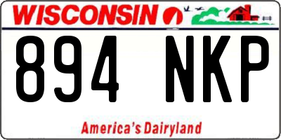 WI license plate 894NKP