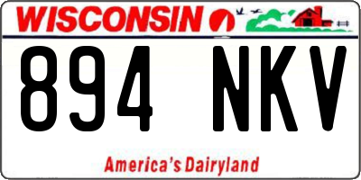 WI license plate 894NKV