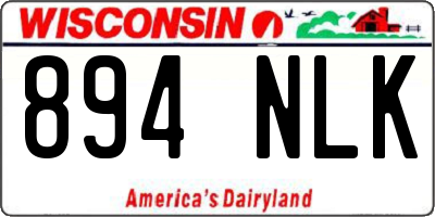 WI license plate 894NLK