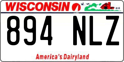 WI license plate 894NLZ