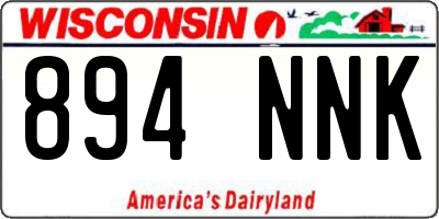 WI license plate 894NNK
