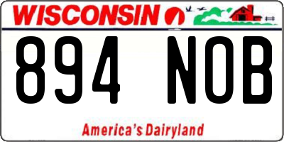 WI license plate 894NOB