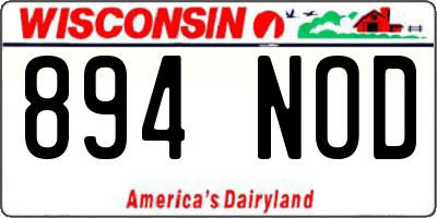 WI license plate 894NOD
