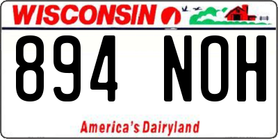 WI license plate 894NOH