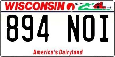 WI license plate 894NOI