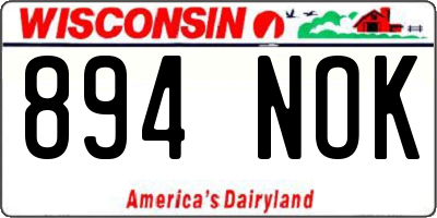 WI license plate 894NOK