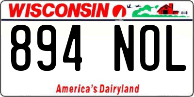 WI license plate 894NOL