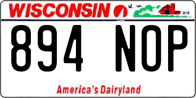WI license plate 894NOP