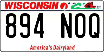 WI license plate 894NOQ