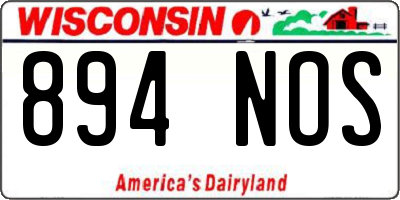 WI license plate 894NOS