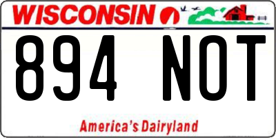WI license plate 894NOT