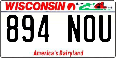 WI license plate 894NOU