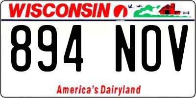 WI license plate 894NOV