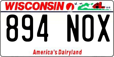 WI license plate 894NOX