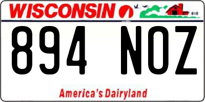 WI license plate 894NOZ
