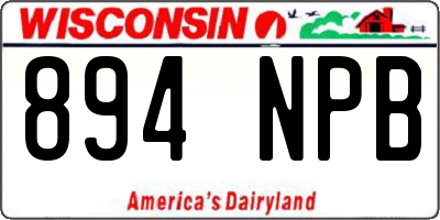 WI license plate 894NPB