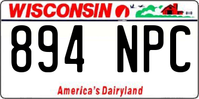 WI license plate 894NPC