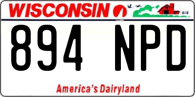 WI license plate 894NPD