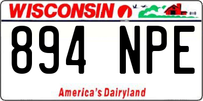 WI license plate 894NPE