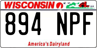 WI license plate 894NPF