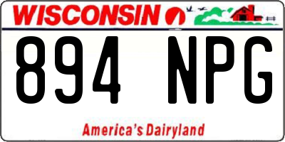 WI license plate 894NPG