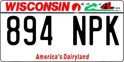 WI license plate 894NPK