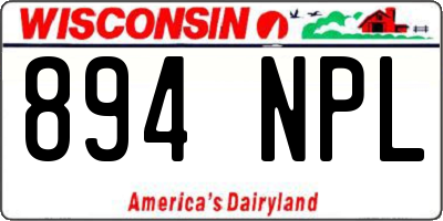 WI license plate 894NPL