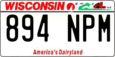 WI license plate 894NPM