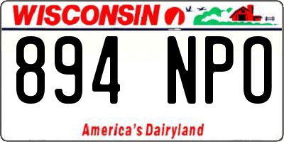 WI license plate 894NPO
