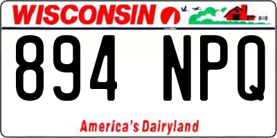 WI license plate 894NPQ