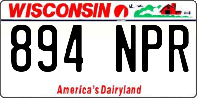 WI license plate 894NPR