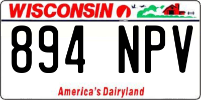 WI license plate 894NPV