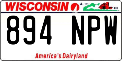 WI license plate 894NPW