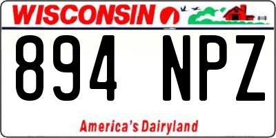 WI license plate 894NPZ