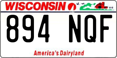 WI license plate 894NQF