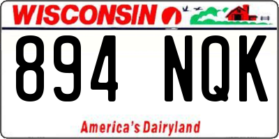 WI license plate 894NQK