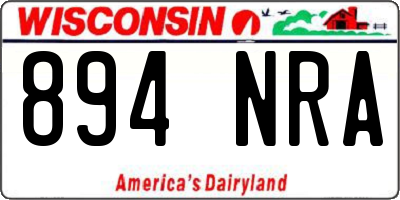 WI license plate 894NRA
