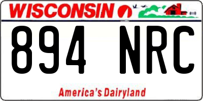 WI license plate 894NRC