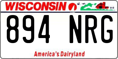 WI license plate 894NRG