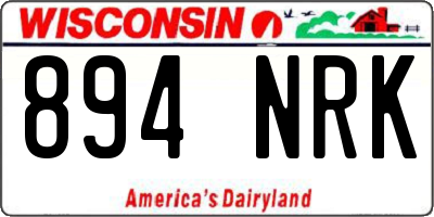 WI license plate 894NRK