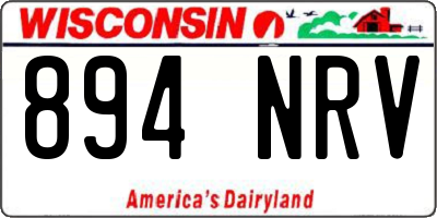 WI license plate 894NRV