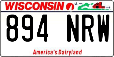 WI license plate 894NRW
