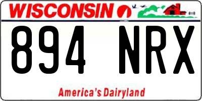 WI license plate 894NRX