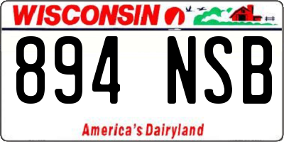 WI license plate 894NSB