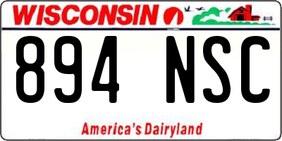 WI license plate 894NSC