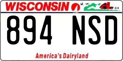 WI license plate 894NSD