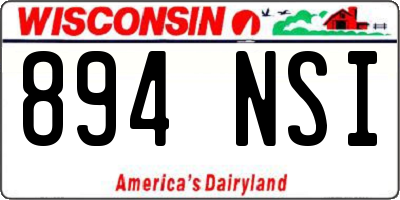 WI license plate 894NSI